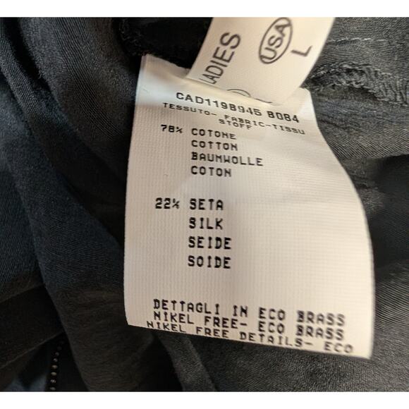 Fabiana Filippi Black Cotton Silk Sheer Button Front Top Size L Italy - Picture 9 of 10